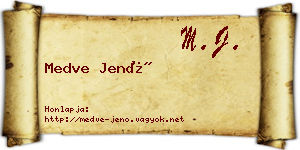 Medve Jenő névjegykártya